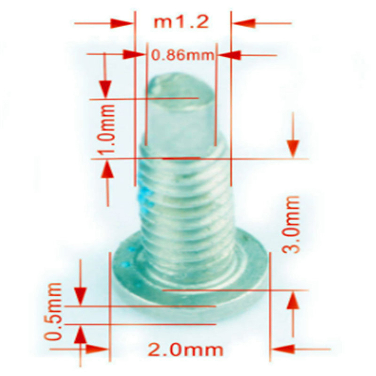 Parafuso à prova d'água de cabeça torx de pentágono estrela M1.4 ~ M2 para iphone