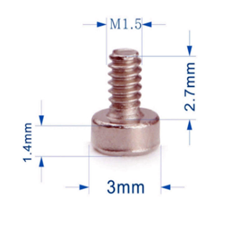 Parafuso eletrônico mini torx pequeno de aço inoxidável M1.6 para relógio