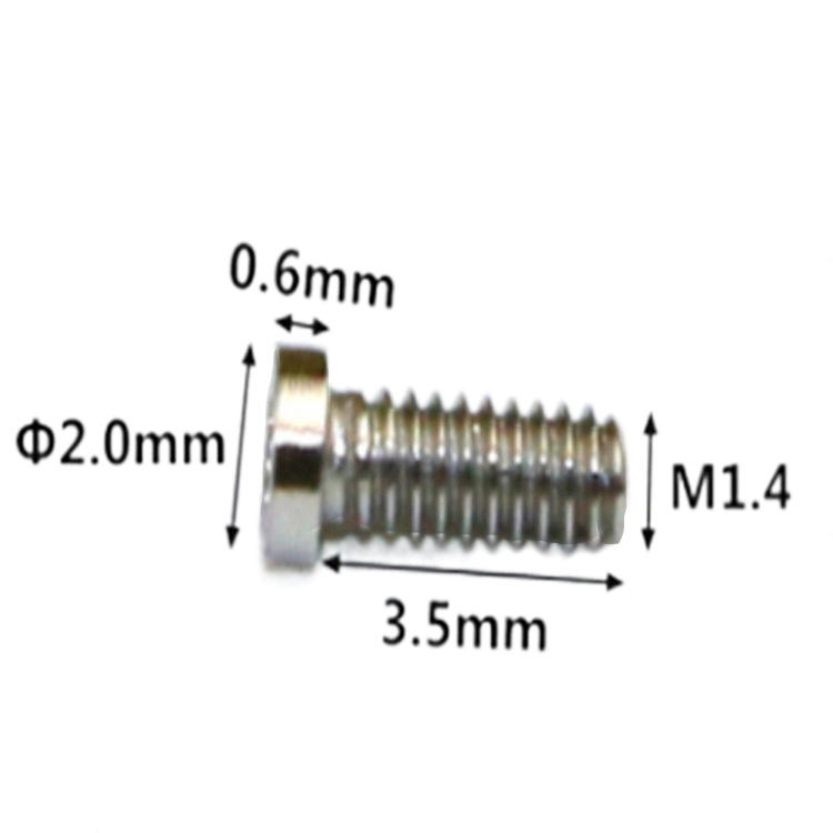 Microparafuso miniatura M1.4 de 6 lóbulos de alta precisão para relógios