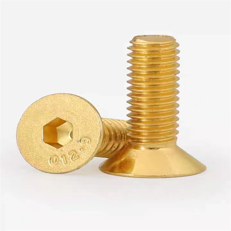 Venda imperdível parafuso escareado de titânio dourado m3 para máquina