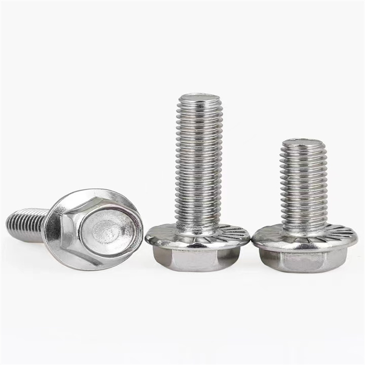 Parafuso de aço inoxidável antiderrapante com cabeça de flange M10 para automóvel