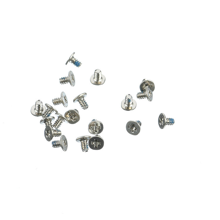 Micro parafuso de cabeça chata m1 de aço inoxidável travado com rosca de 0,5 mm