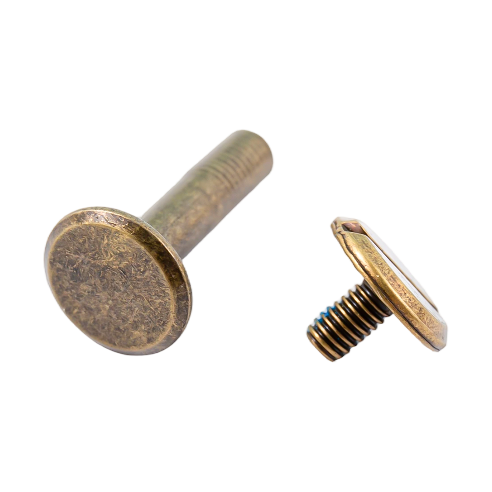 Parafusos de couro de cabeça plana de aço carbono bronze Parafusos de couro de cabeça plana de aço carbono bronze