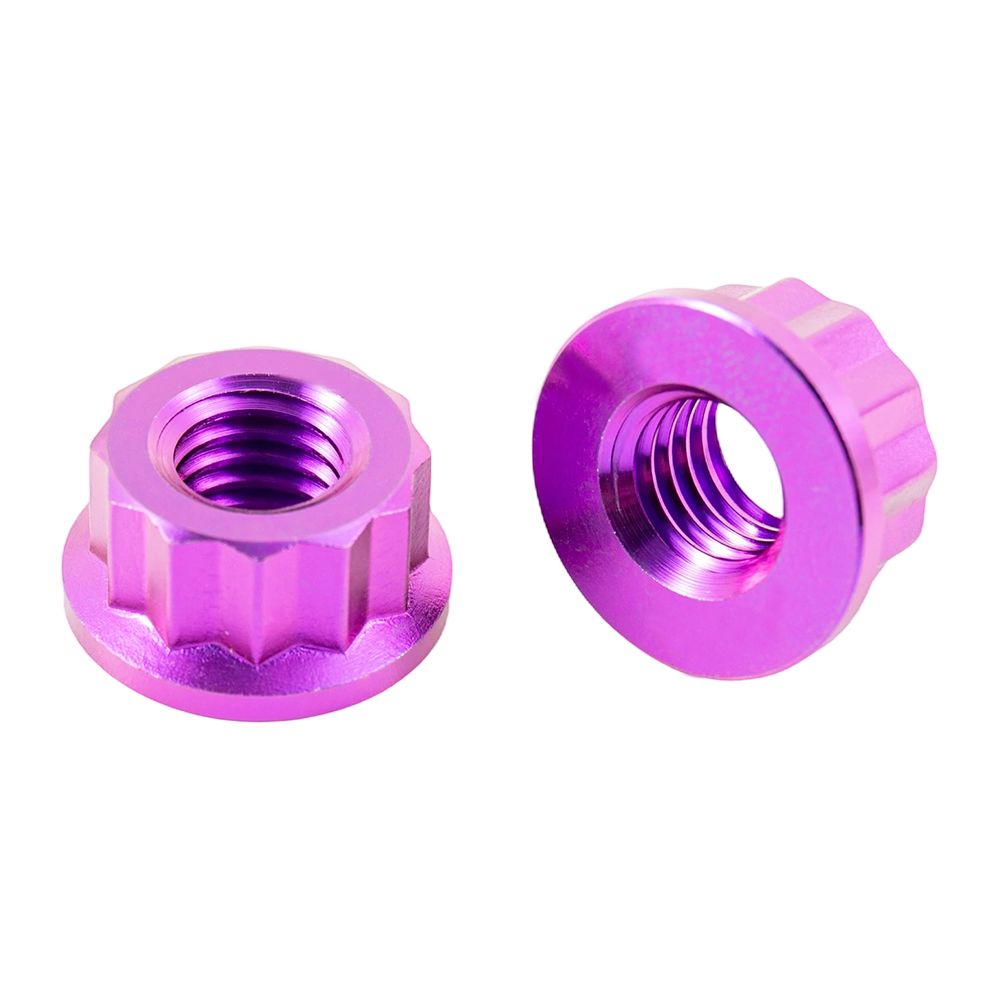 Porca de flange hexagonal de titânio de cor personalizada