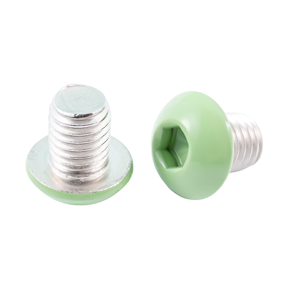 Parafusos de aço inoxidável personalizados com cabeça de botão de pintura verde