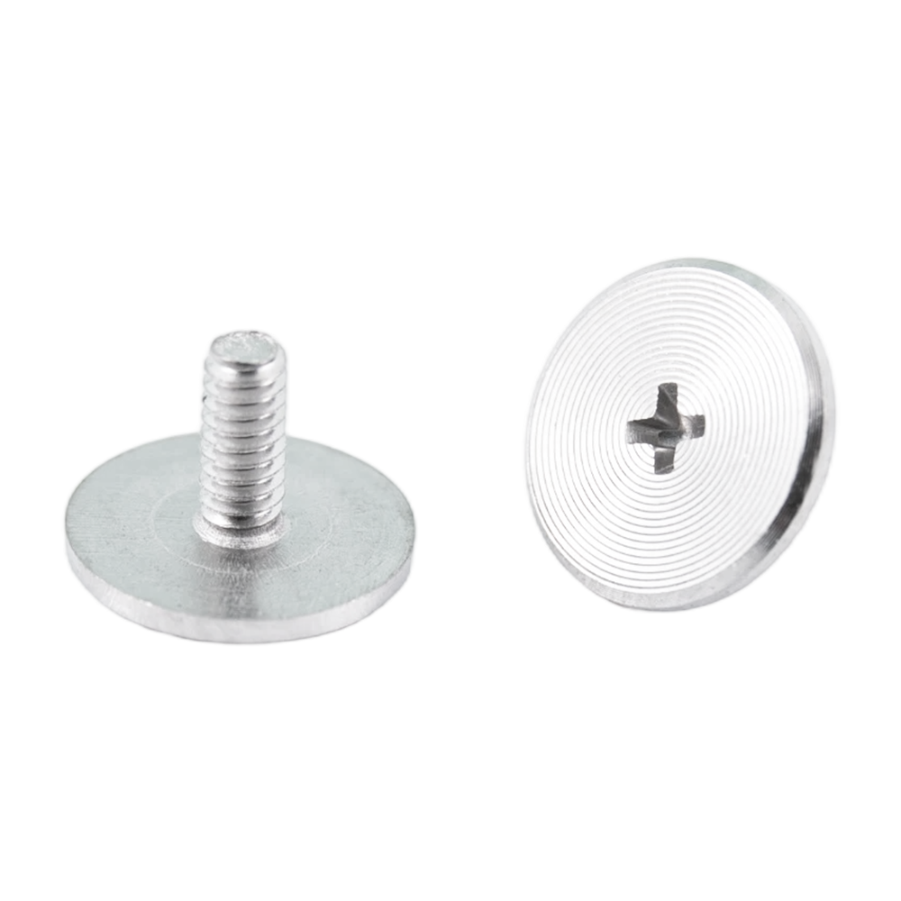 Venda imperdível parafusos grandes de cabeça plana de aço inoxidável com padrão de CD parafusos escovados com mancha de alumínio Venda imperdível parafusos grandes de cabeça plana de aço inoxidável com padrão de CD parafusos escovados com mancha de alumínio