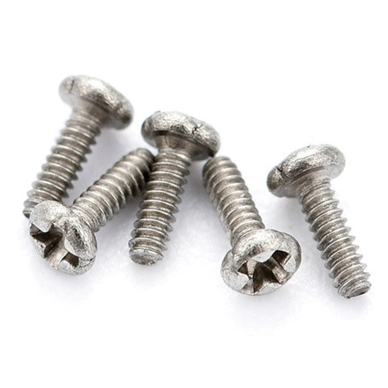 Microparafusos pequenos de aço inoxidável cruzado de cabeça meia redonda Microparafusos pequenos de aço inoxidável cruzado de cabeça meia redonda
