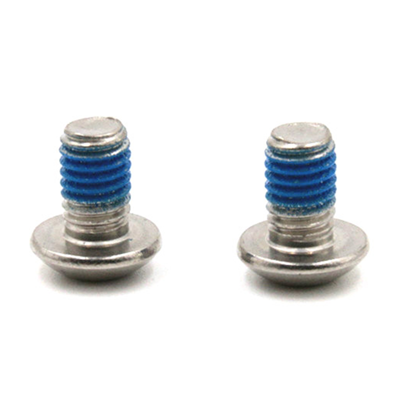 Microparafuso sextavado de cabeça tipo botão com remendo de nylon azul Microparafuso sextavado de cabeça tipo botão com remendo de nylon azul