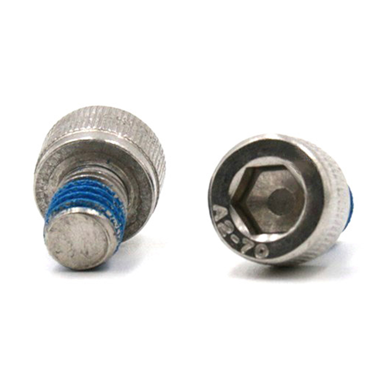 Microparafuso de cabeça copo sextavada de aço inoxidável 304 com remendo de náilon Microparafuso de cabeça copo sextavada de aço inoxidável 304 com remendo de náilon