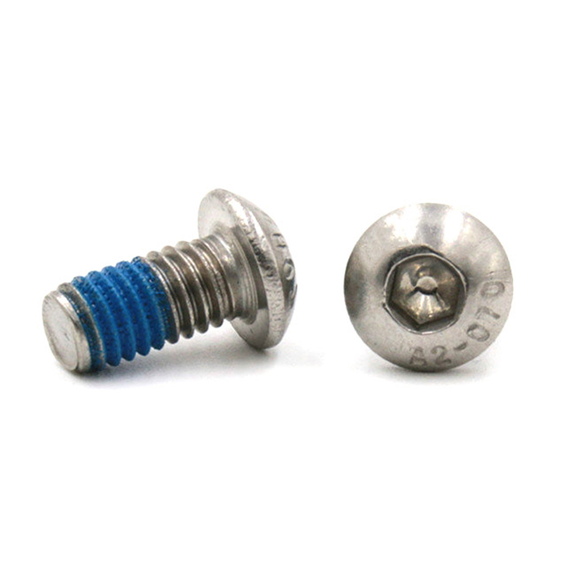 Microparafuso de cabeça de botão sextavado M2 com remendo de nylon Microparafuso de cabeça de botão sextavado M2 com remendo de nylon