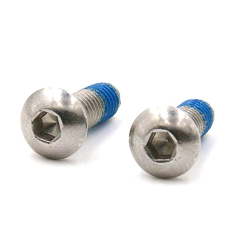 Microparafuso pequeno com soquete de cabeça de botão M3X6 com remendo de nylon Microparafuso pequeno com soquete de cabeça de botão M3X6 com remendo de nylon