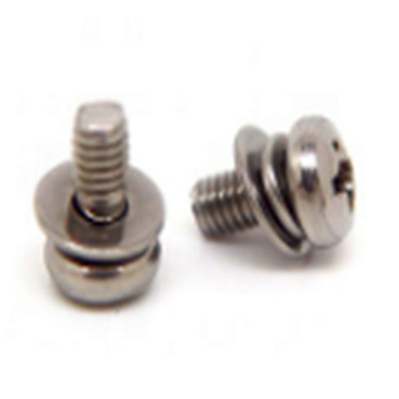 Parafuso de fixação de arruela lisa dividida cruzada com cabeça panela de passivação M3x6mm Parafuso de fixação de arruela lisa dividida cruzada com cabeça panela de passivação M3x6mm