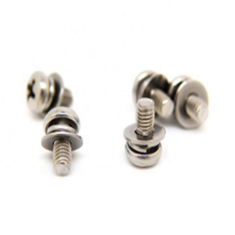 Parafuso de fixação de arruela lisa dividida cruzada com cabeça panela de passivação M3x6mm Parafuso de fixação de arruela lisa dividida cruzada com cabeça panela de passivação M3x6mm