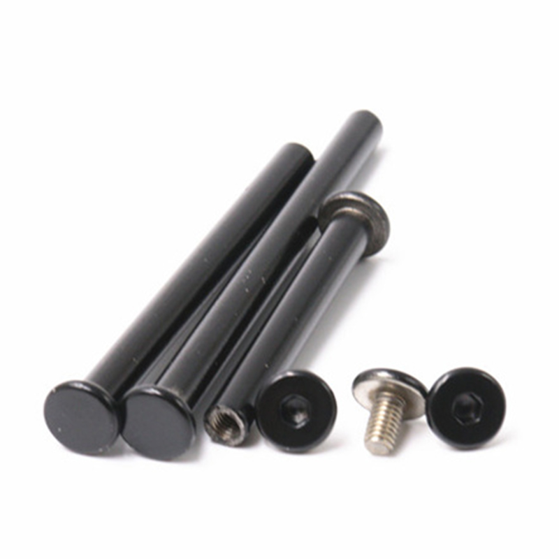 Parafuso chicago de cabeça chata com soquete sextavado de aço inoxidável m5 de tinta preta Parafuso chicago de cabeça chata com soquete sextavado de aço inoxidável m5 de tinta preta