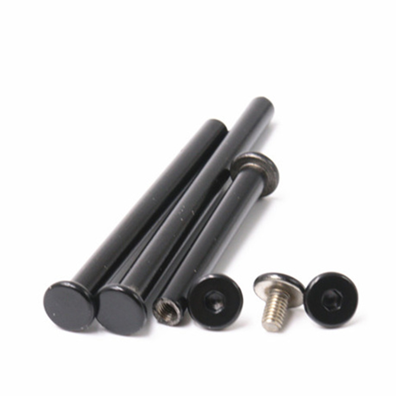 Parafuso chicago de cabeça chata com soquete sextavado de aço inoxidável m5 de tinta preta Parafuso chicago de cabeça chata com soquete sextavado de aço inoxidável m5 de tinta preta