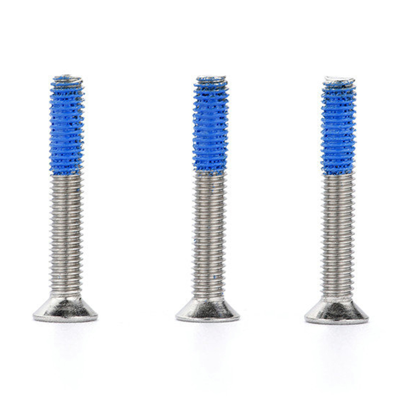 Parafusos de máquina PH2 principais escareados de aço inoxidável M3 com remendo de nylon Parafusos de máquina PH2 principais escareados de aço inoxidável M3 com remendo de nylon