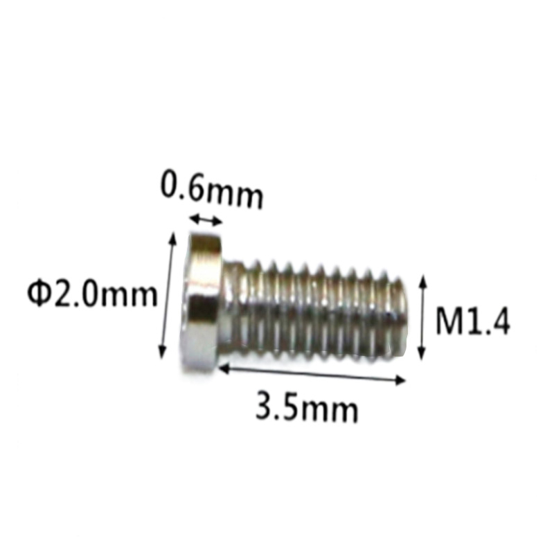 Microparafuso miniatura de 6 lóbulos M1.4 de alta precisão para relógios Microparafuso miniatura de 6 lóbulos M1.4 de alta precisão para relógios