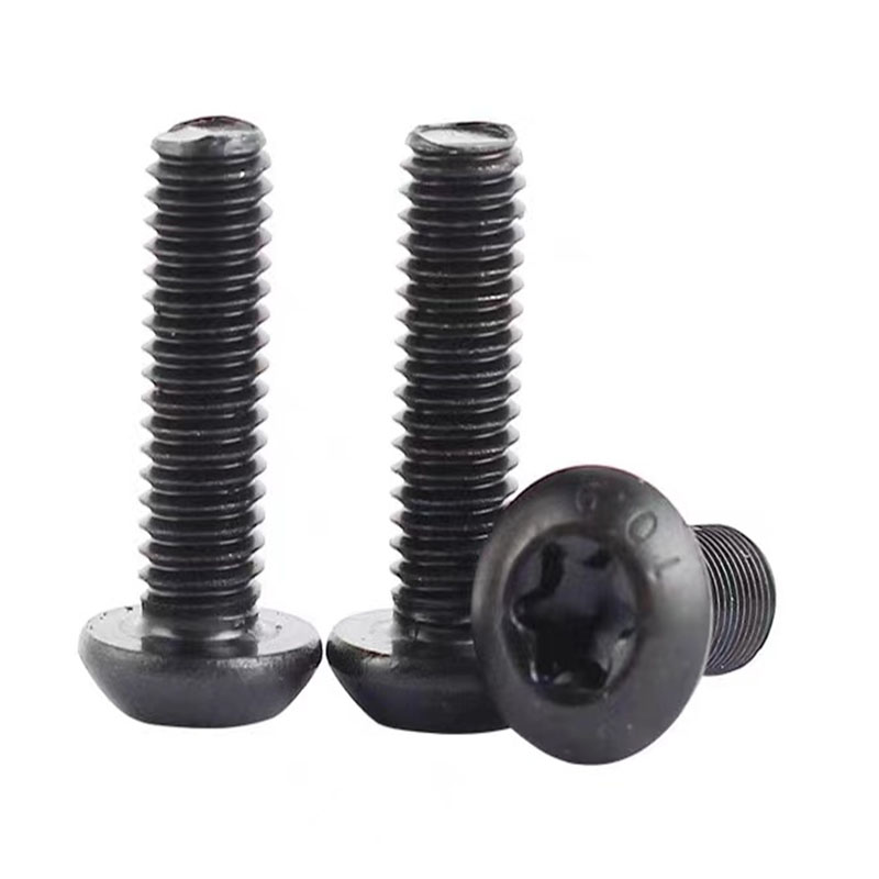 Parafuso de cabeça redonda torx de aço inoxidável preto grau 10,9 m8 Parafuso de cabeça redonda torx de aço inoxidável preto grau 10,9 m8
