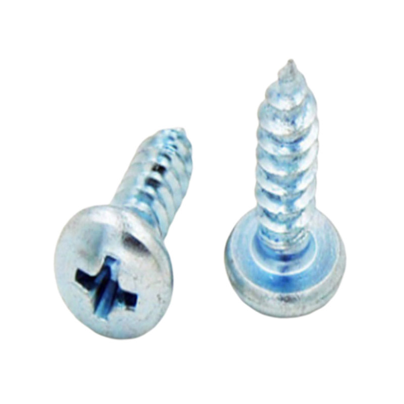 Parafuso autoperfurante embutido em cruz de cabeça panela de zinco branco azul DIN7981
