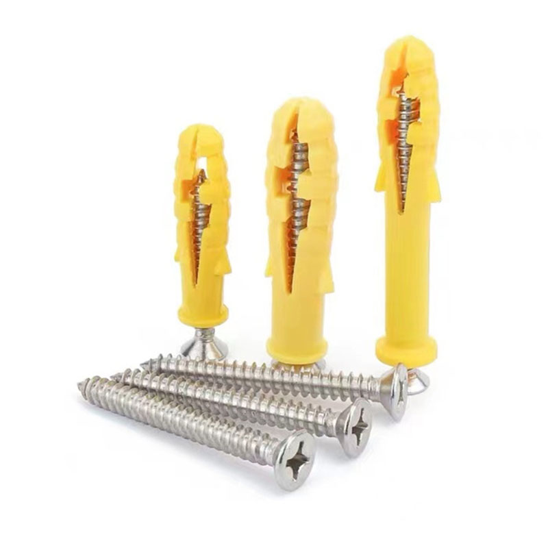 Parafuso de expansão de cabeça plana de aço inoxidável de plástico de nylon M6 Parafuso de expansão de cabeça plana de aço inoxidável de plástico de nylon M6